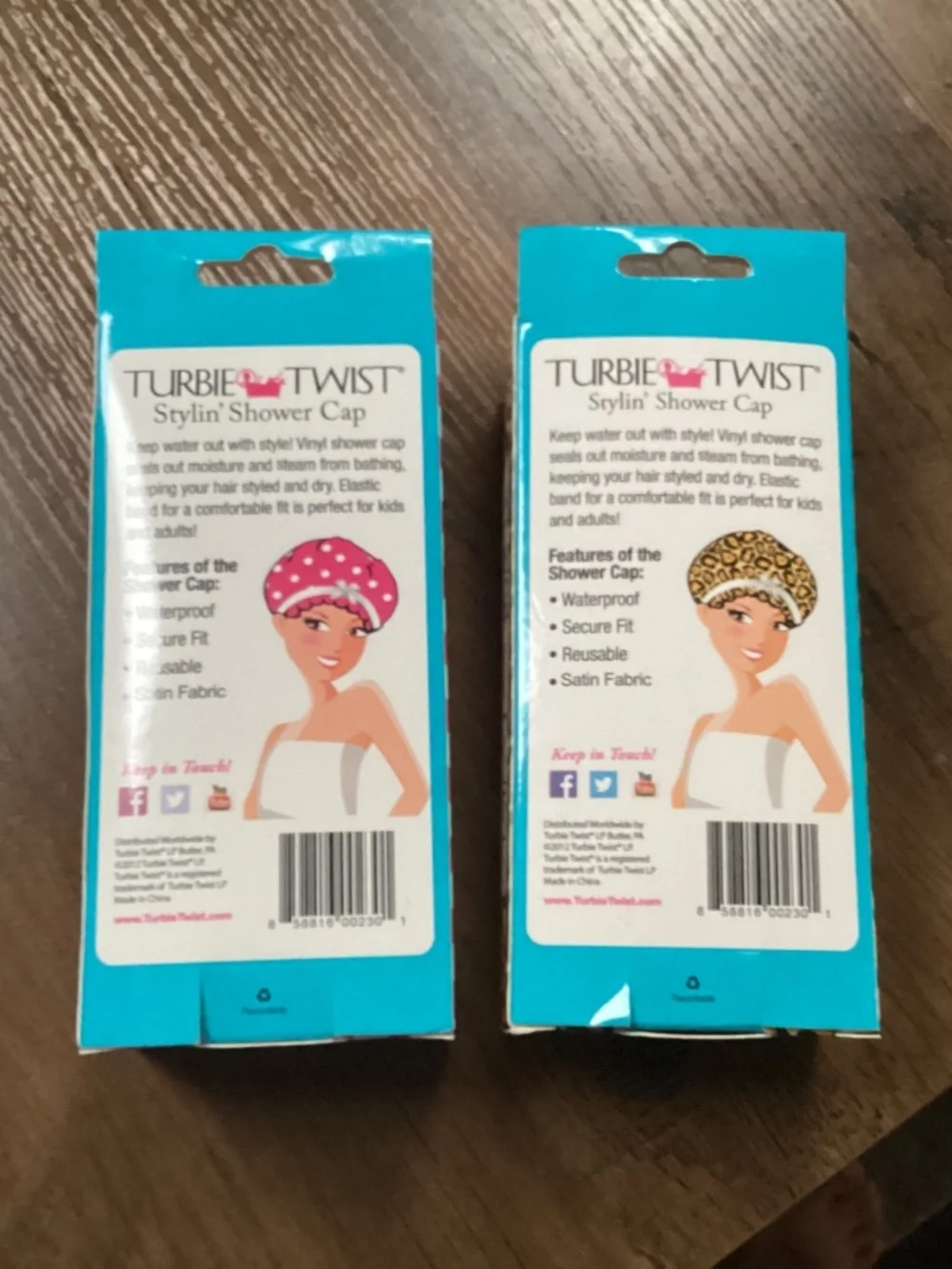 Turbie Twist shower caps set of two New